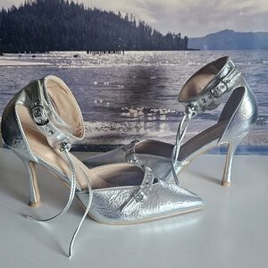 Rockstar Silver Metallic Heels